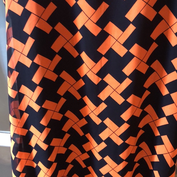 Rachel Kate junior’s geometric pattern flowy dress in orange and black size S - Picture 2 of 7